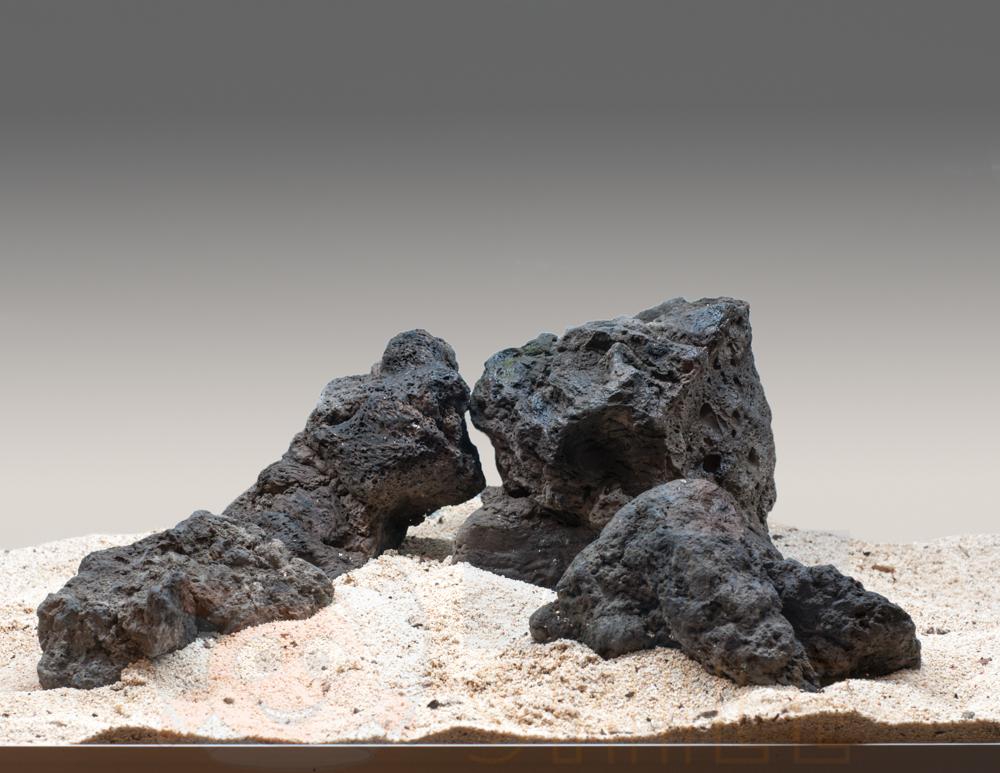 Вулканічний камінь для акваріума лава чорна