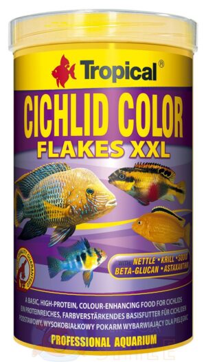 Корм для рыбок хлопья Tropical Cichlid Color XXL (хлопья), 1 л / 160 г